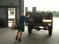 Pushing it out for some more cleaning.