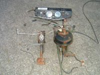 There they are. I'll stick the clutch pedal on the wall. I don't need it any longer. An autobox will change gears for me ;-)