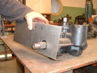 John has made a little dummy chassisrail. So we can test if it will work the way we want it to.