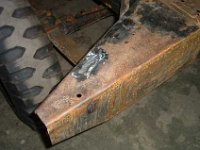 Also repairing the topside of the crossmember. You'll never see it again when the body is fitted. But: we'll know it's there!!!