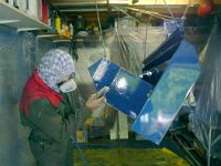 Because we spray the cab in parts it's easy to do the inside.