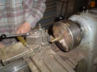 Meanwhile John makes a bush to fit the servo on the pedal