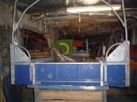 The rearview.... the tray is ready to meet the brandnew hood in Sandcolor from All Wheeltrim  We only have the fit the rearlights in the back. Next week job!