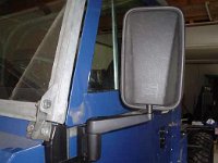 What an amazing view! Defender mirror arms with a mirror of a Leyland Sherpa