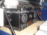 We put a dashboardpanel in front of the heater. Switches for pto, gears and handbrake and a unit for airpressure  Wooden plate before the heater will be replaced by a aluminium version